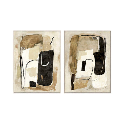 Tavla Home ESPRIT Svart Beige Abstrakt Urban 90 x 4 x 120 cm (2 antal) finns hos Nordekko
