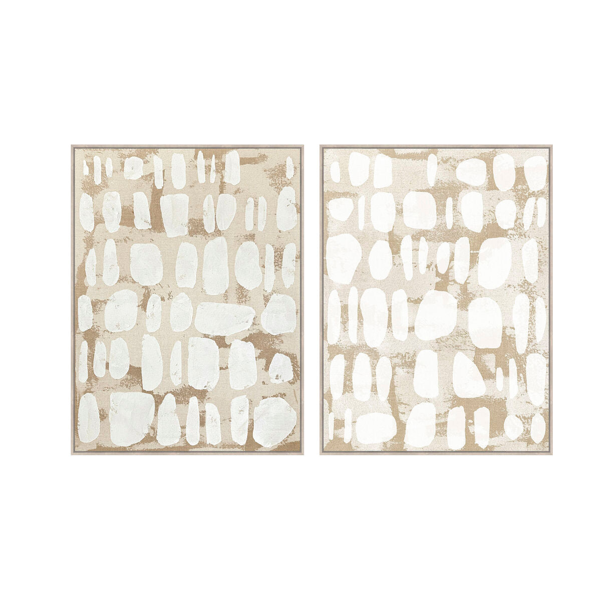 Tavla Home ESPRIT Vit Beige Abstrakt Urban 90 x 4 x 120 cm (2 antal) finns hos Nordekko