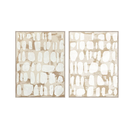 Tavla Home ESPRIT Vit Beige Abstrakt Urban 90 x 4 x 120 cm (2 antal) finns hos Nordekko