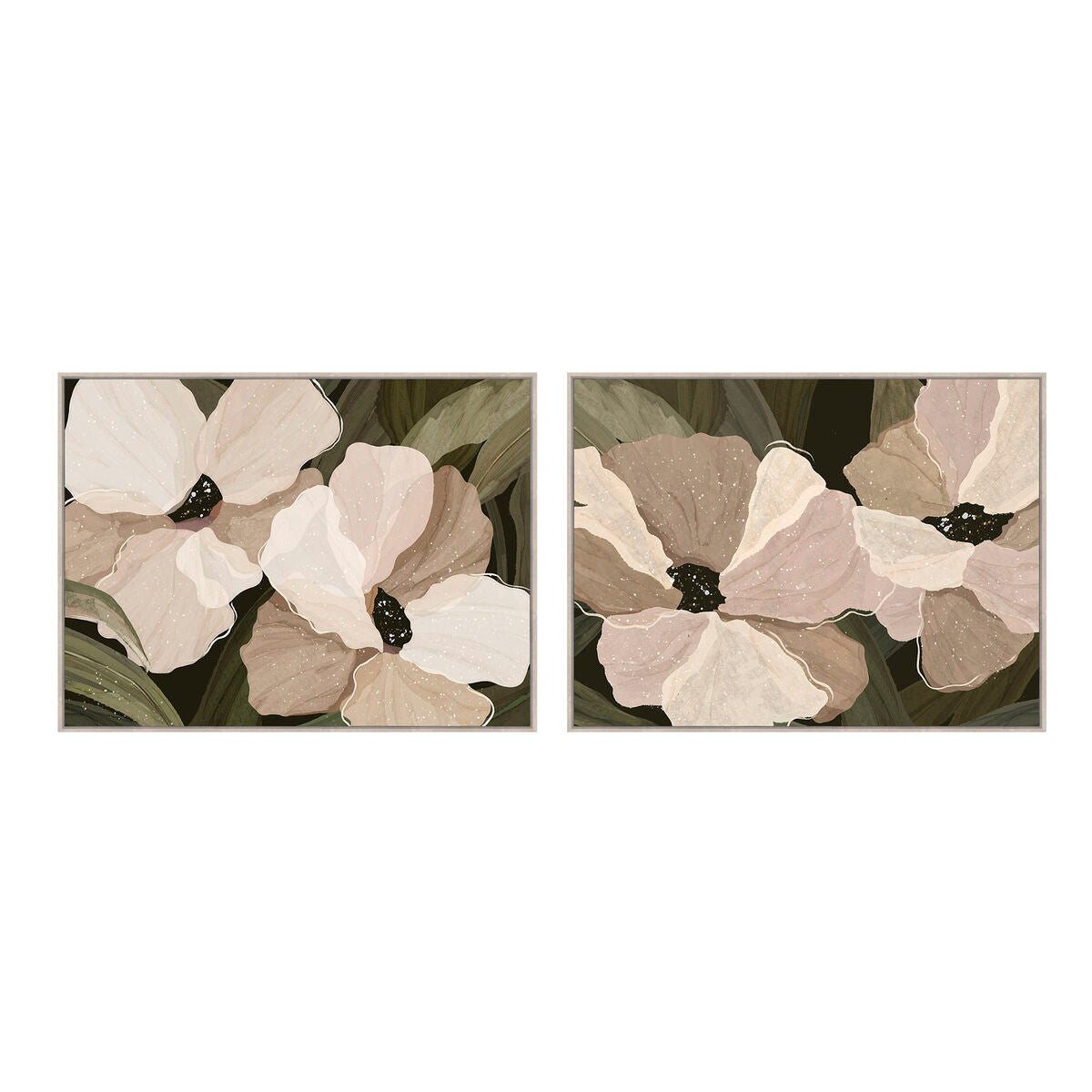 Tavla Home ESPRIT Vit Grön Virágok Shabby Chic Med relief 120 x 4 x 90 cm (2 antal) finns hos Nordekko
