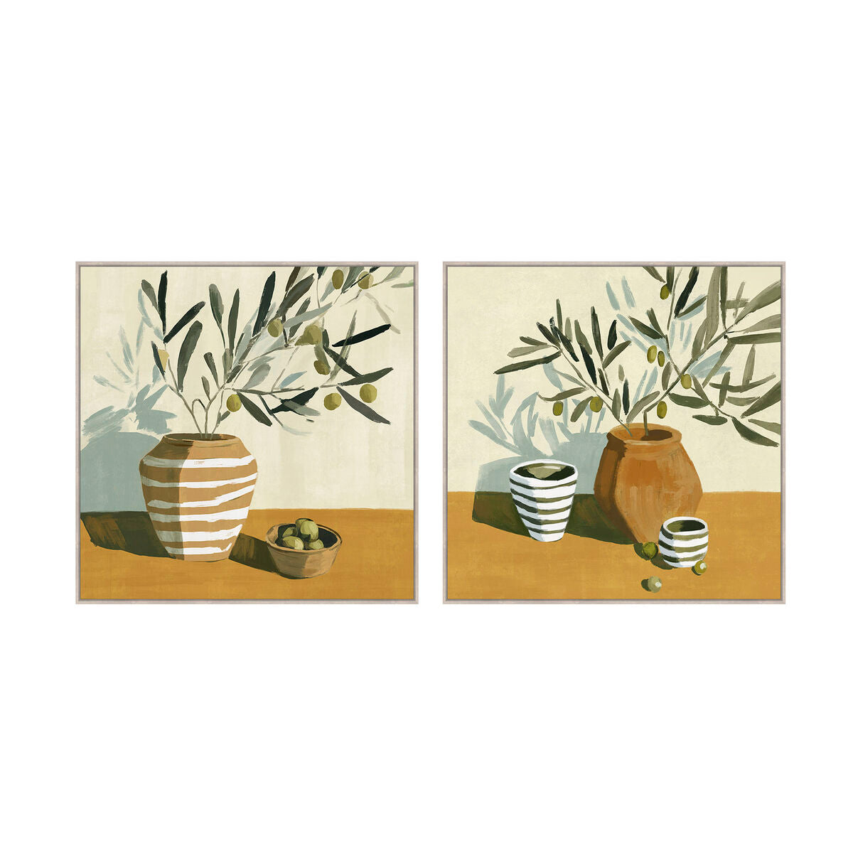 Tavla Home ESPRIT Grön Beige Medelhavs Med relief 100 x 4 x 100 cm (2 antal) finns hos Nordekko