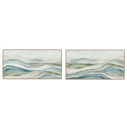Tavla Home ESPRIT Blå Grön Abstrakt Modern 140 x 3,7 x 70 cm (2 antal) finns hos Nordekko