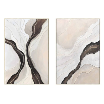 Tavla Home ESPRIT Svart Beige Abstrakt Urban 80 x 3,7 x 120 cm (2 antal) finns hos Nordekko