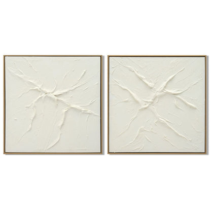 Tavla Home ESPRIT Vit Abstrakt Skandinavisk 62 x 4,5 x 62 cm (2 antal) finns hos Nordekko