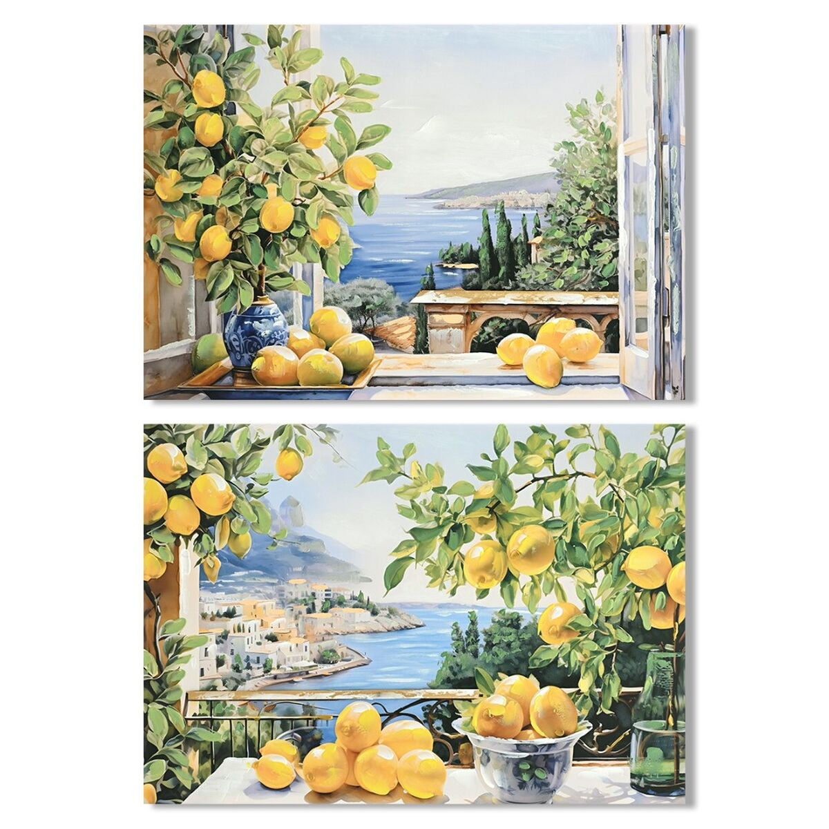 Tavla Home ESPRIT Gul Blå Medelhavs 100 x 3 x 70 cm (2 antal) finns hos Nordekko