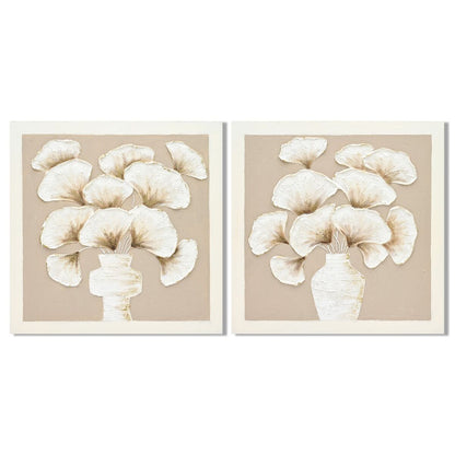 Tavla Home ESPRIT Vit Beige Vas Shabby Chic 100 x 3 x 100 cm (2 antal) finns hos Nordekko