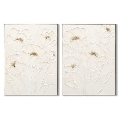 Tavla Home ESPRIT Vit Virágok Shabby Chic 92 x 4,5 x 122 cm (2 antal) finns hos Nordekko