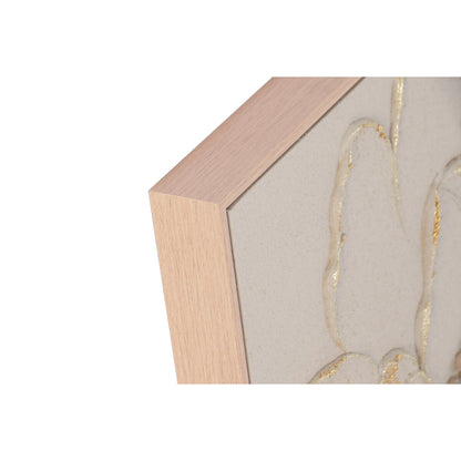 Tavla Home ESPRIT Beige Gyllene Blomster Shabby Chic 62 x 4,5 x 62 cm (2 antal) finns hos Nordekko