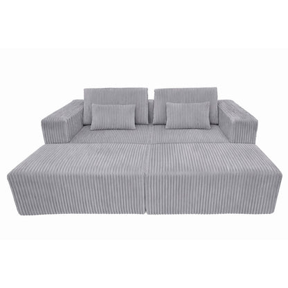 Soffa Home ESPRIT Ljusgrå Scandi 220 x 158 x 91 cm finns hos Nordekko
