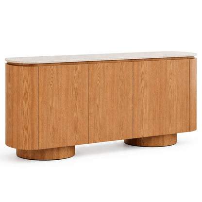 Skänk Home ESPRIT Ljusbrun Granit Trä MDF 180 x 40 x 85 cm finns hos Nordekko