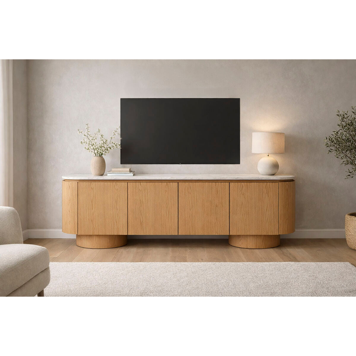 TV-möbler Home ESPRIT Ljusbrun 200 X 40 X 45 CM finns hos Nordekko