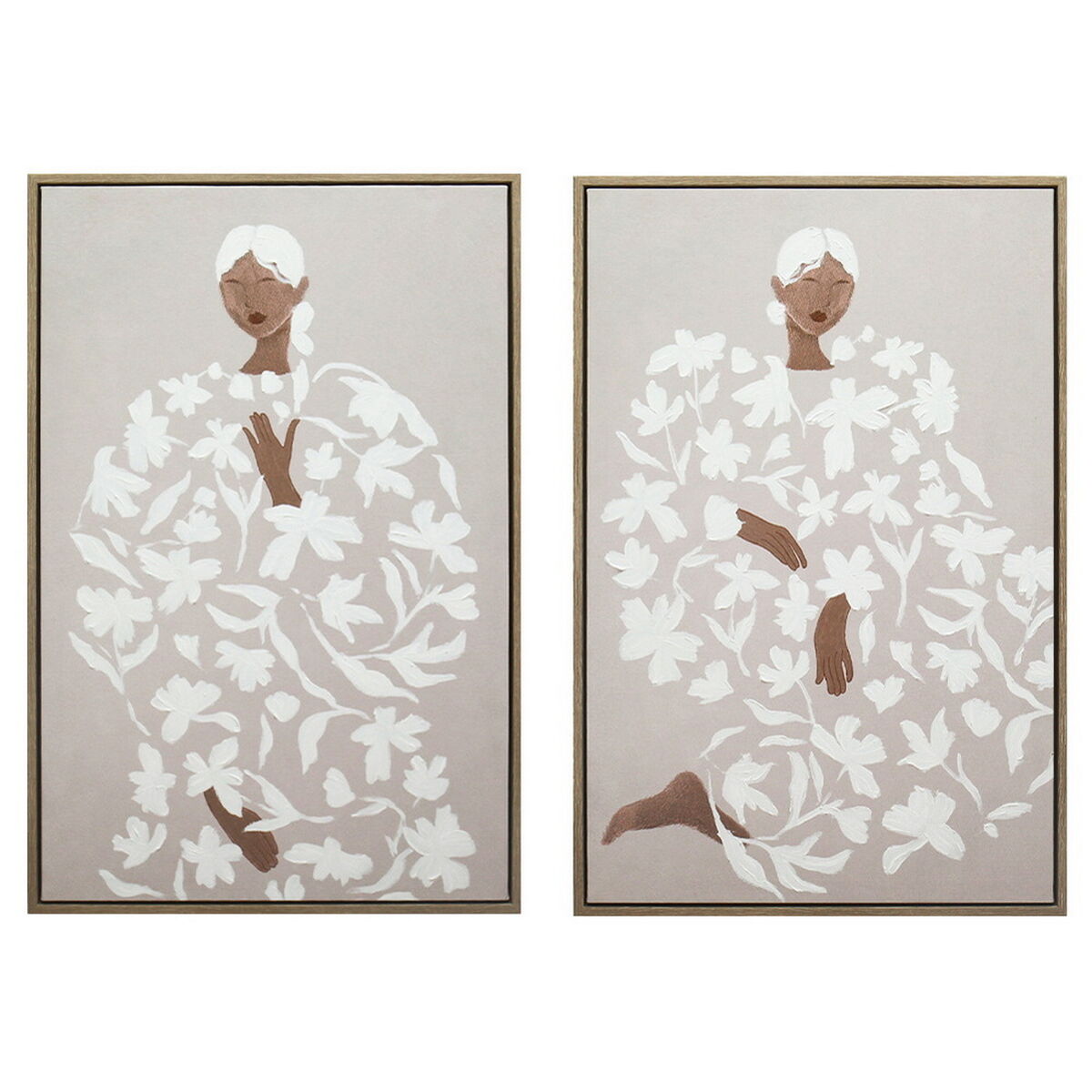 Tavla Home ESPRIT Vit Virágok Skandinavisk 60 x 3,8 x 90 cm (2 antal) finns hos Nordekko