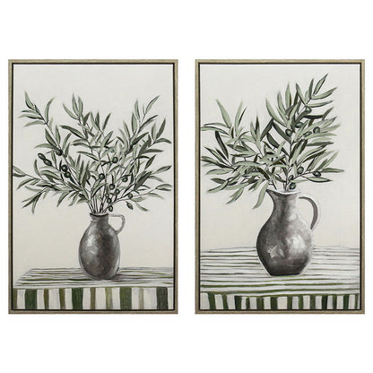 Tavla Home ESPRIT Beige Terrakota n Abstrakt Shabby Chic 60 x 3,8 x 90 cm (2 antal) finns hos Nordekko