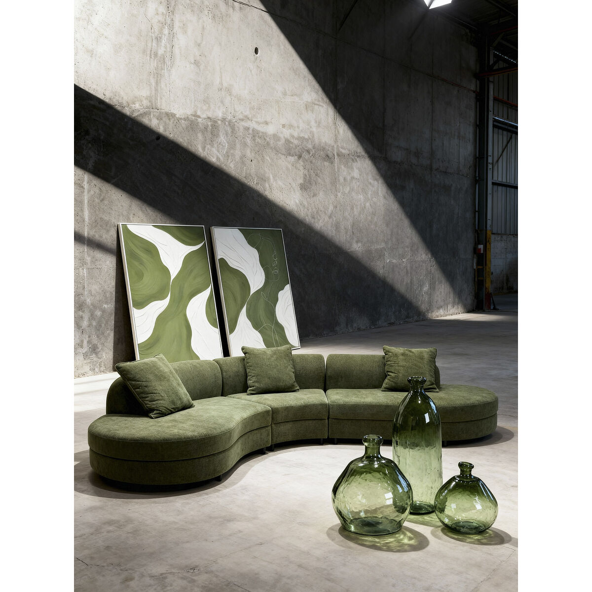 Tavla Home ESPRIT Vit Grön Abstrakt Urban 80 x 4,3 x 120 cm (2 antal) finns hos Nordekko