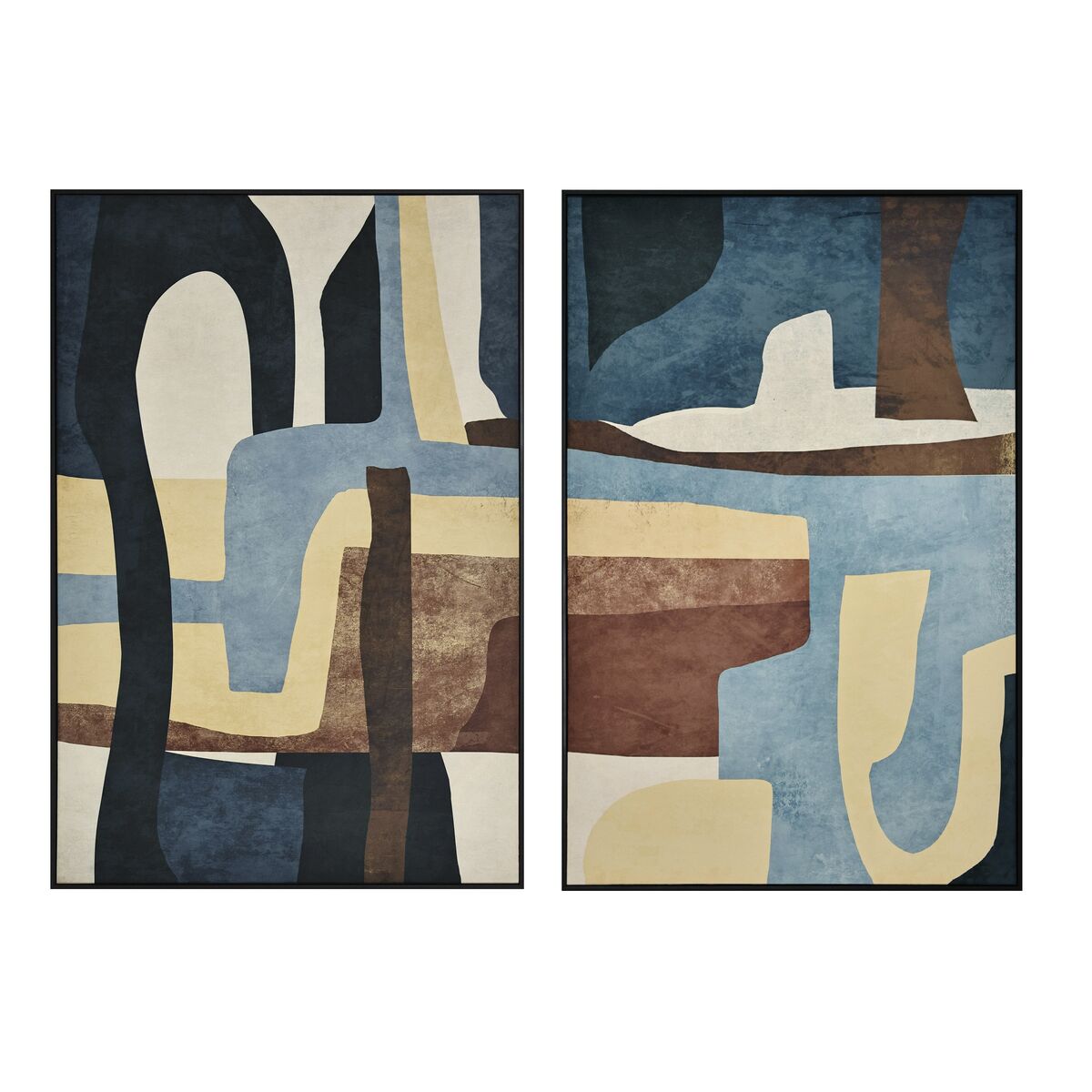 Tavla Home ESPRIT Gul Blå Abstrakt Sammet Urban 80 x 4,5 x 120 cm (2 antal) finns hos Nordekko