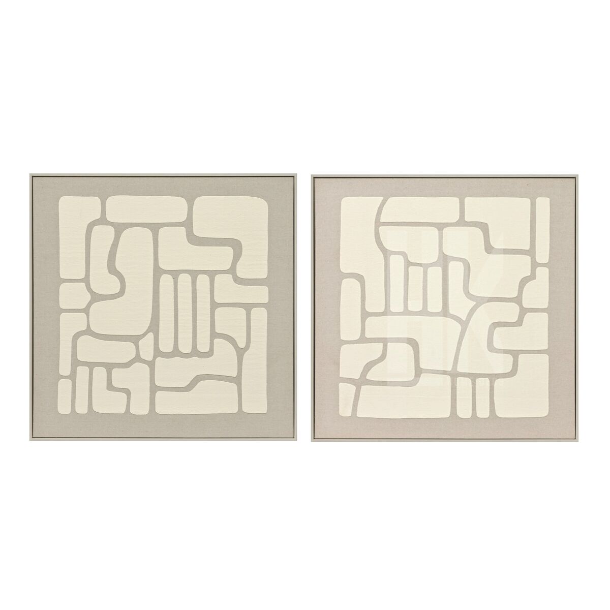 Tavla Home ESPRIT Vit Beige Abstrakt Urban 80 x 3,8 x 80 cm (2 antal) finns hos Nordekko
