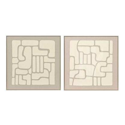 Tavla Home ESPRIT Vit Beige Abstrakt Urban 80 x 3,8 x 80 cm (2 antal) finns hos Nordekko