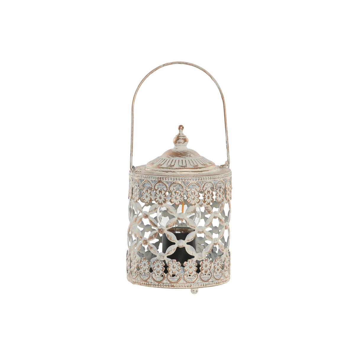 Lykta Home ESPRIT Vit Gyllene Metall Glas Arab 9 x 9 x 14,5 cm finns hos Nordekko