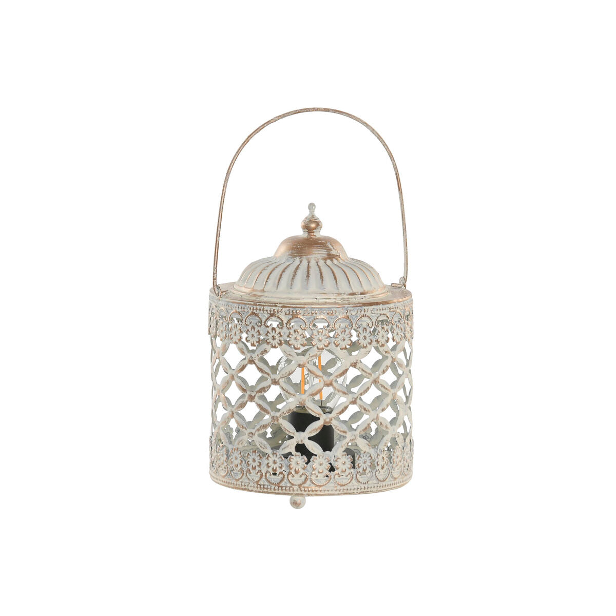 Lykta Home ESPRIT Vit Gyllene Metall Glas Arab 13,5 x 13,5 x 19 cm finns hos Nordekko