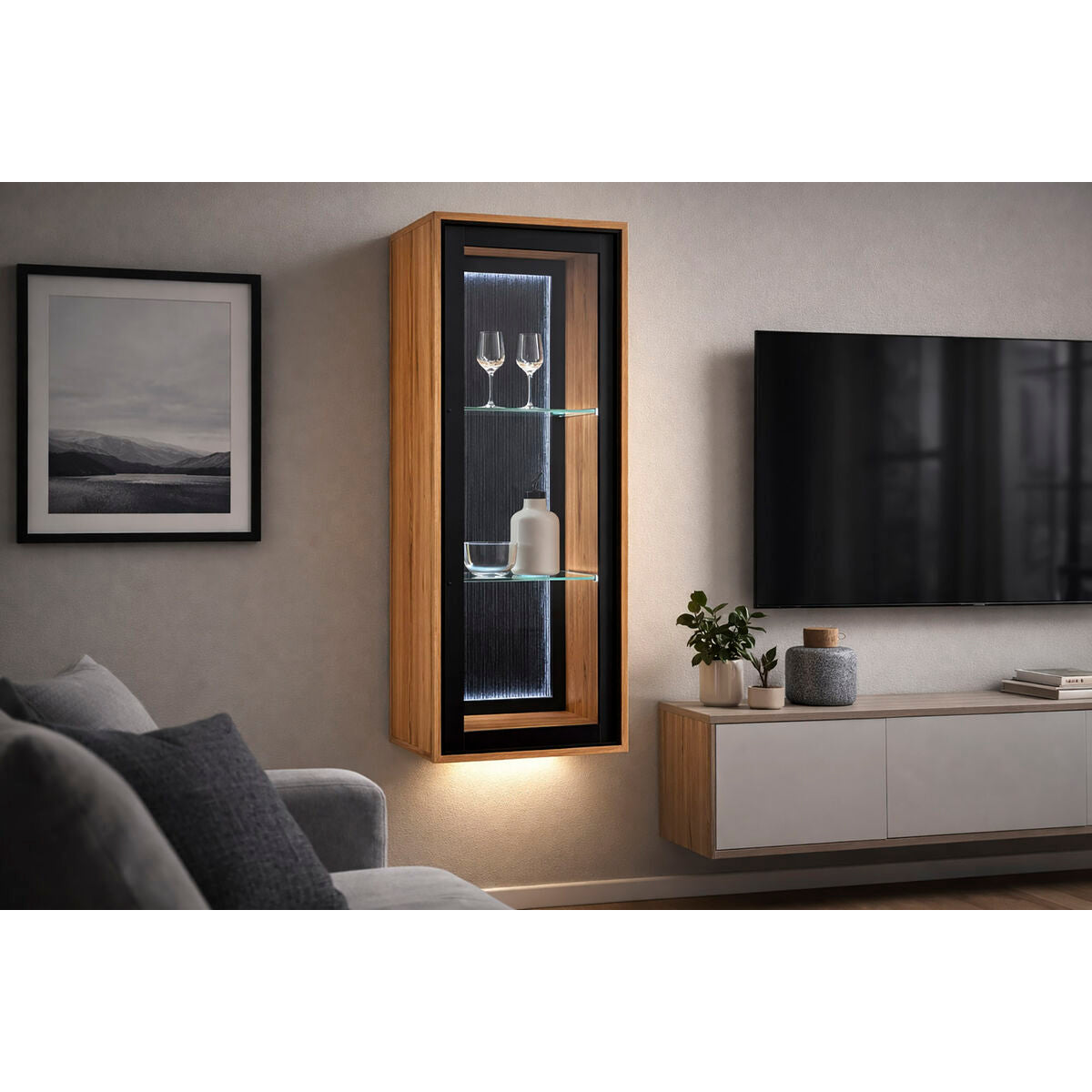 Visningsställ Home ESPRIT Glas Akaciaträ 40 x 40 x 115 cm finns hos Nordekko