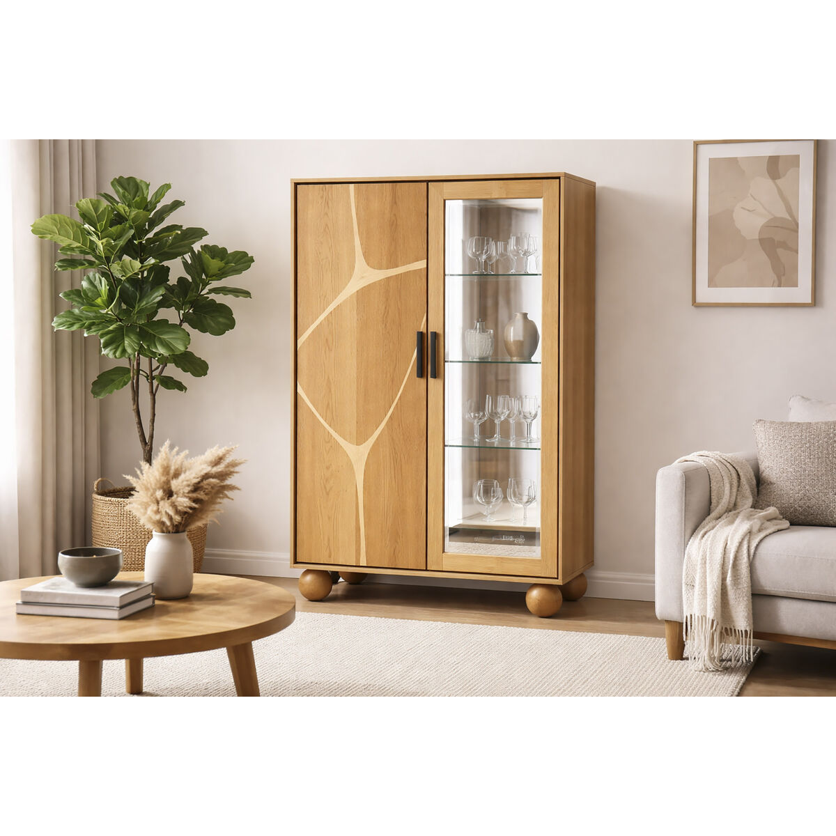 Visningsställ Home ESPRIT Glas Akaciaträ 100 x 40 x 150 cm finns hos Nordekko