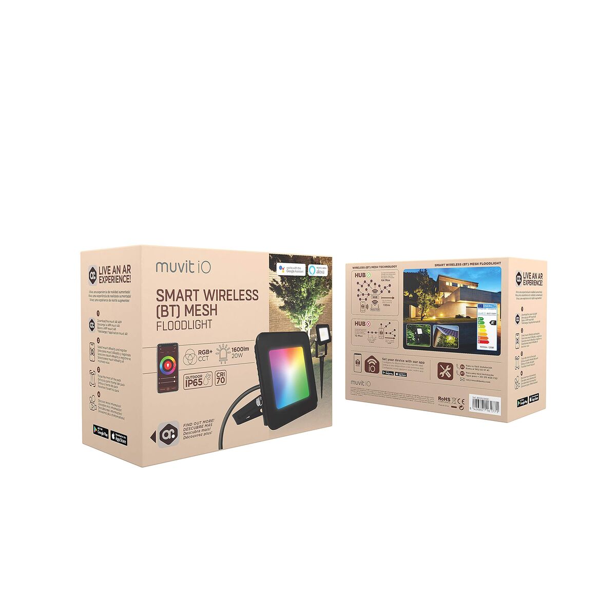 Floodlight/Projektorlampa Muvit MIOFLOD001 F Svart 20 W (2700 K) (6500 K) finns hos Nordekko