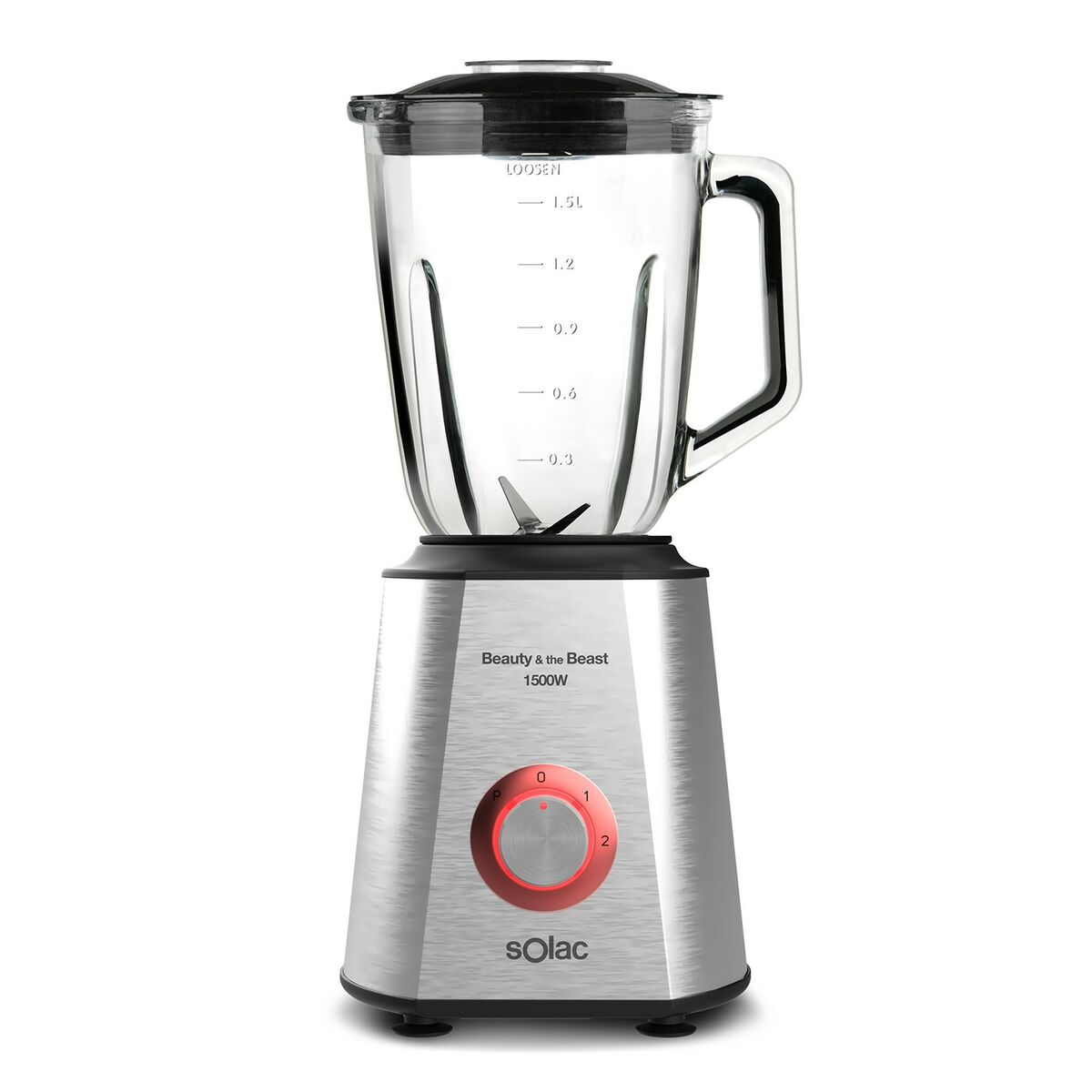 Glasmixer Solac BV5728 Röd Transparent Silvrig 1500 W 1,5 L finns hos Nordekko