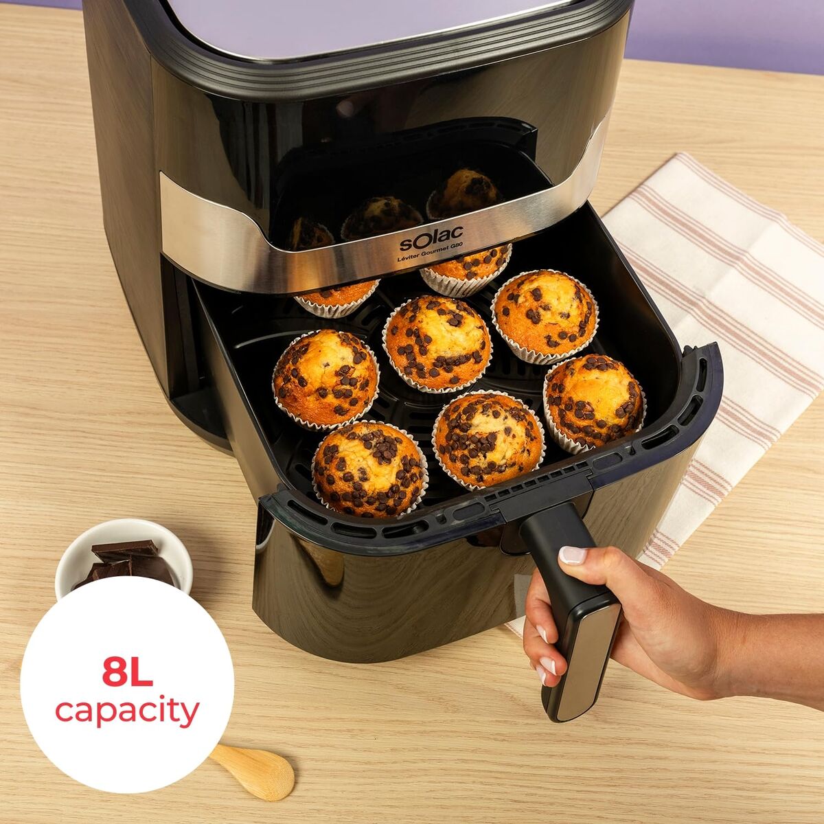 Luftfritös Solac Svart 1700 W 8 L finns hos Nordekko
