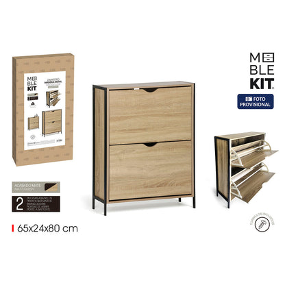 Skoställ MobleKit Brun Svart Trä Metall 65 x 24 x 80 cm finns hos Nordekko