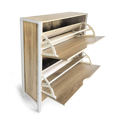 Skoställ MobleKit Vit Brun Trä Metall 65 x 24 x 80 cm finns hos Nordekko