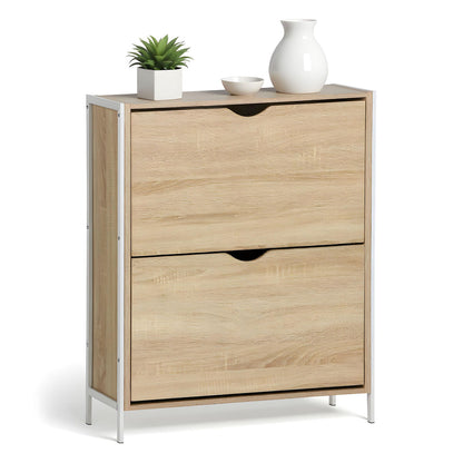 Skoställ MobleKit Vit Brun Trä Metall 65 x 24 x 80 cm finns hos Nordekko