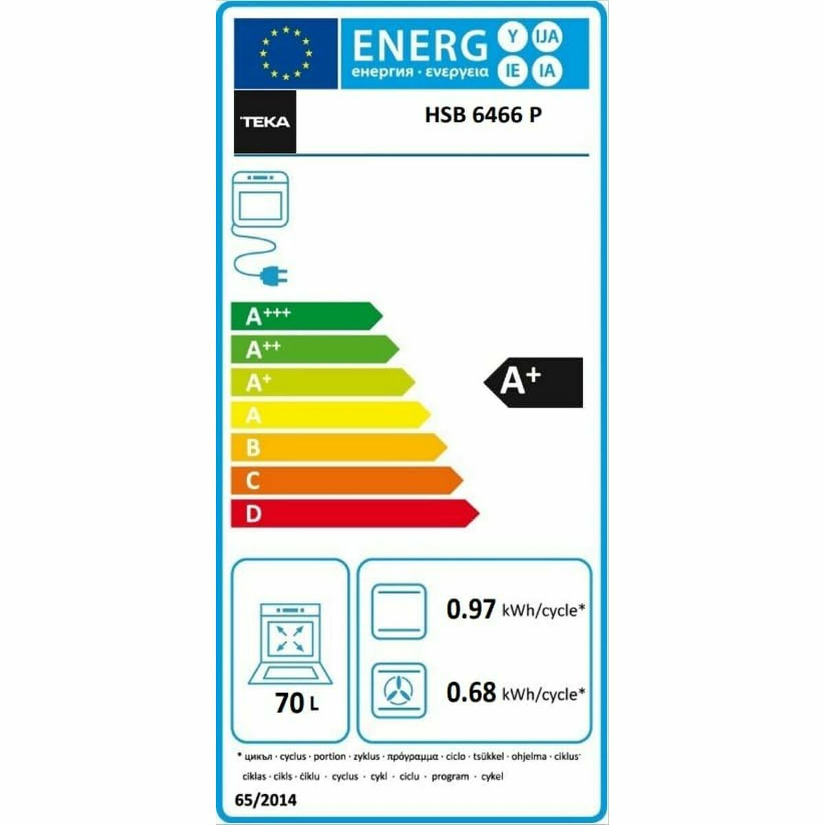 Ugn Teka HSB6466P 70 L finns hos Nordekko