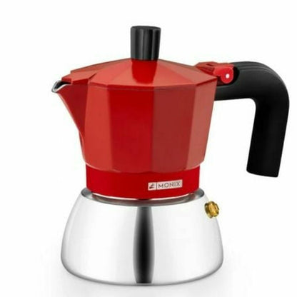Italiensk Kaffepanna Monix INOX RED 6T Röd 6 Koppar finns hos Nordekko