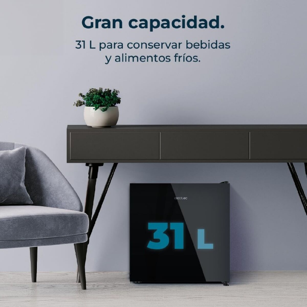 Minikylskåp Cecotec CoolMarket TT 31 gLASS Svart 31 L 47,4 x 44,7 x 49,6 cm finns hos Nordekko