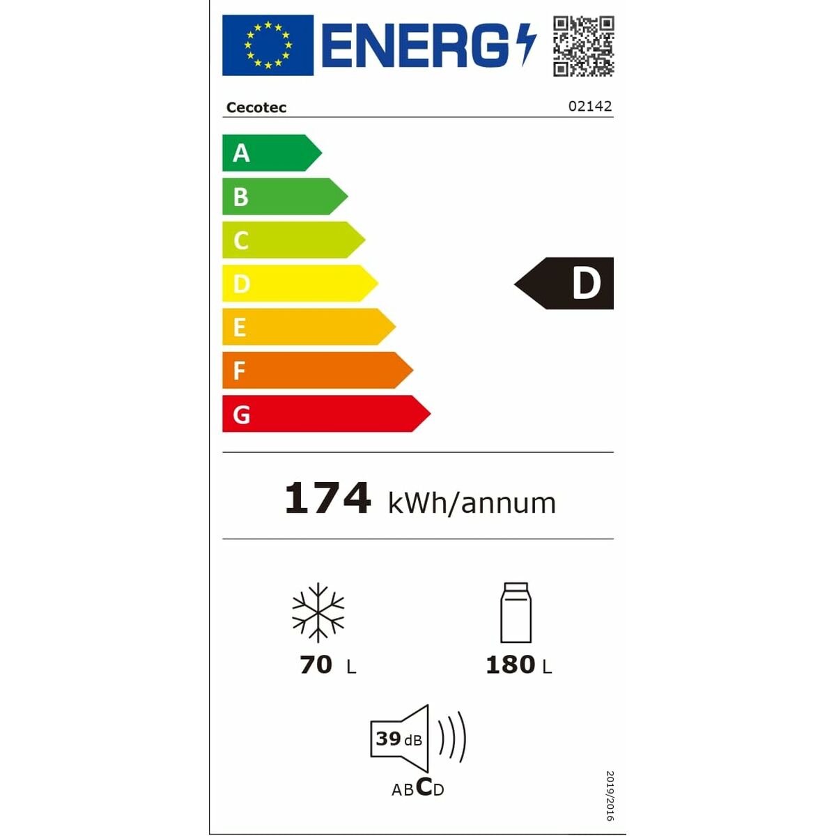 Kombinerat kylskåp Cecotec Bolero CoolMarket Combi 250 Vit finns hos Nordekko