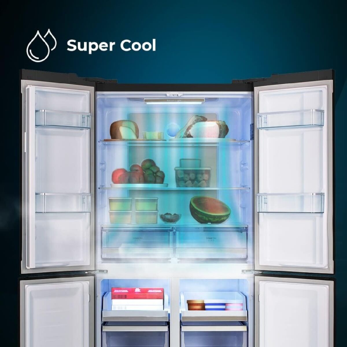 Kombinerat kylskåp Cecotec Bolero CoolMarket 4D 490 Glass 490 L finns hos Nordekko