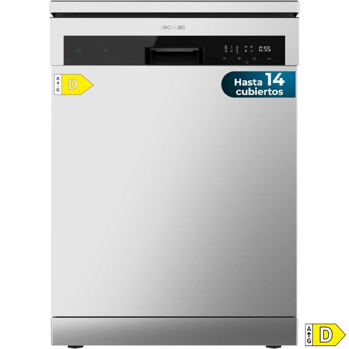 Cecotec Diskmaskin Bolero Aguazero 6200 Inox D, 14 kuvert, 6 program, stål finns hos Nordekko