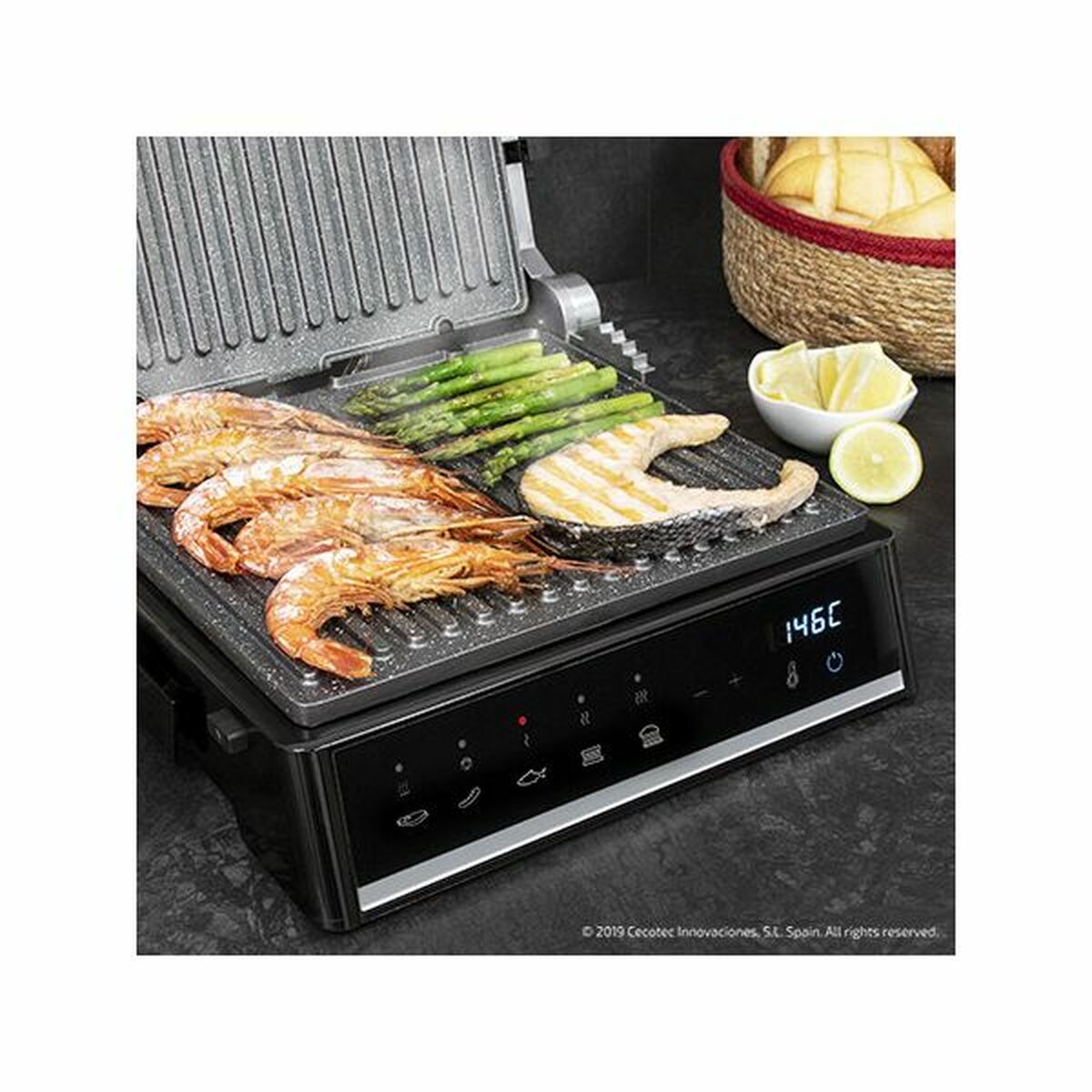 Kontaktgrill Cecotec Rock'nGrill Smart 2000W Svart finns hos Nordekko