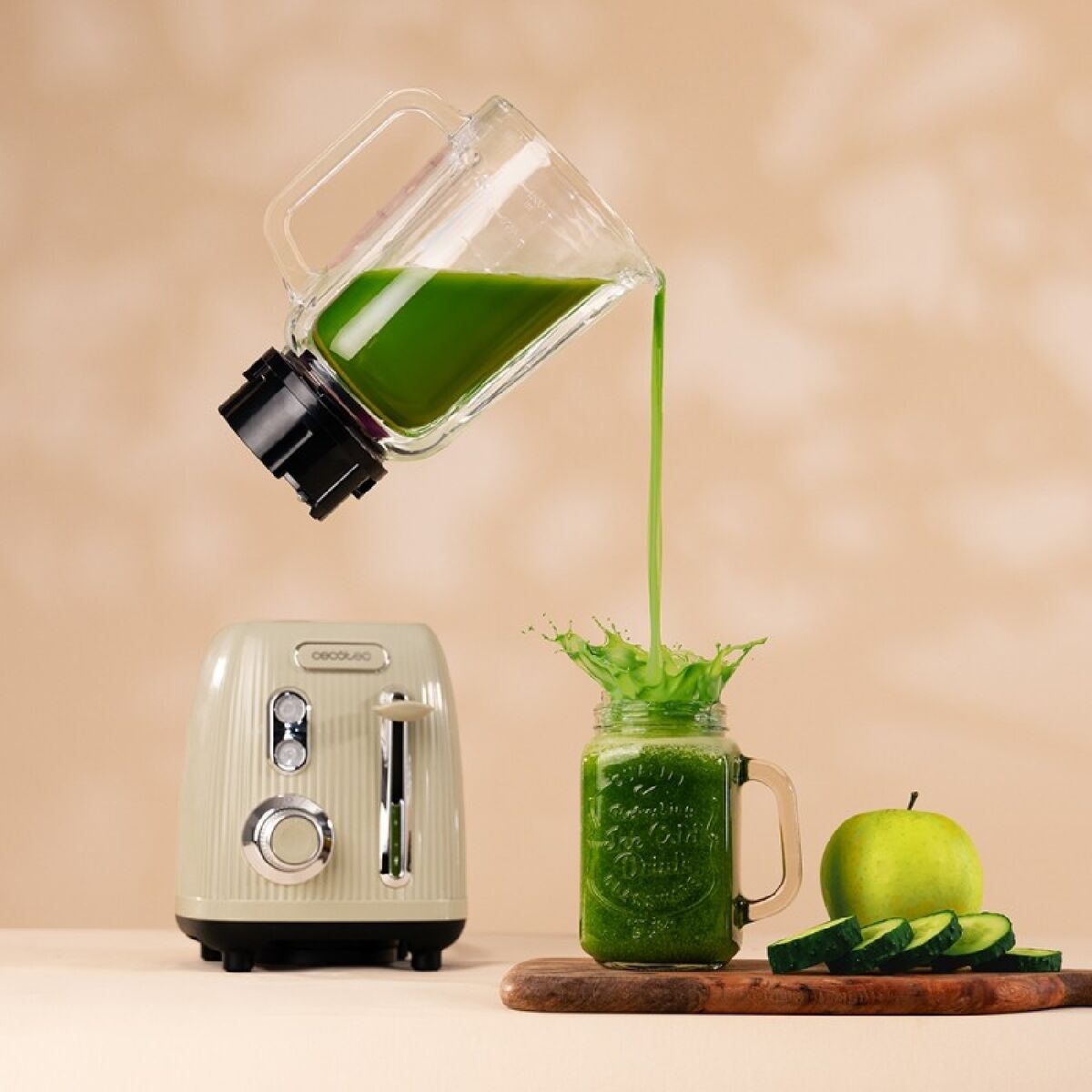 Glasmixer Cecotec Power Black Titanium RetroGreen Grön finns hos Nordekko