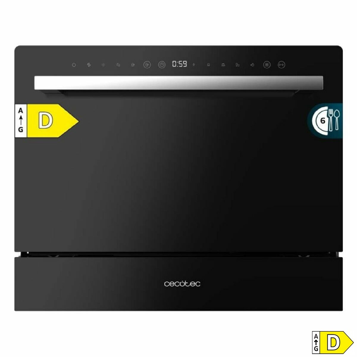 Diskmaskin Cecotec Bolero Aguazero 2400 Black Glass 1380 W finns hos Nordekko