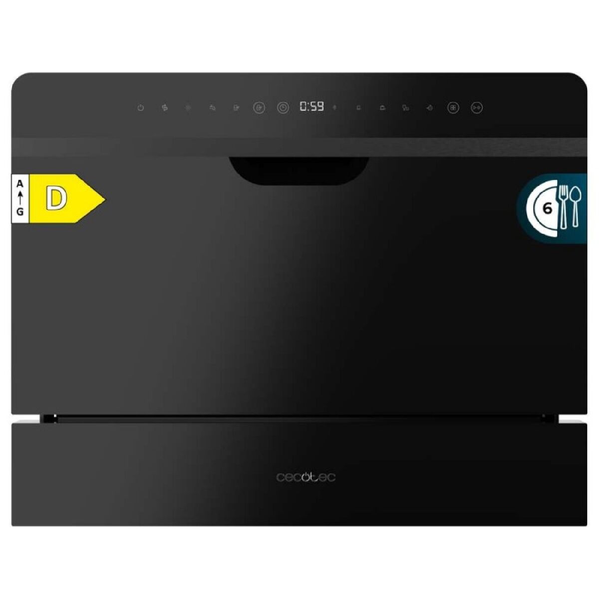 Cecotec Diskmaskin semiintegrerbar 6 tjänster Bolero Aguazero 2500 S-BI, 5 program, 48 dB finns hos Nordekko