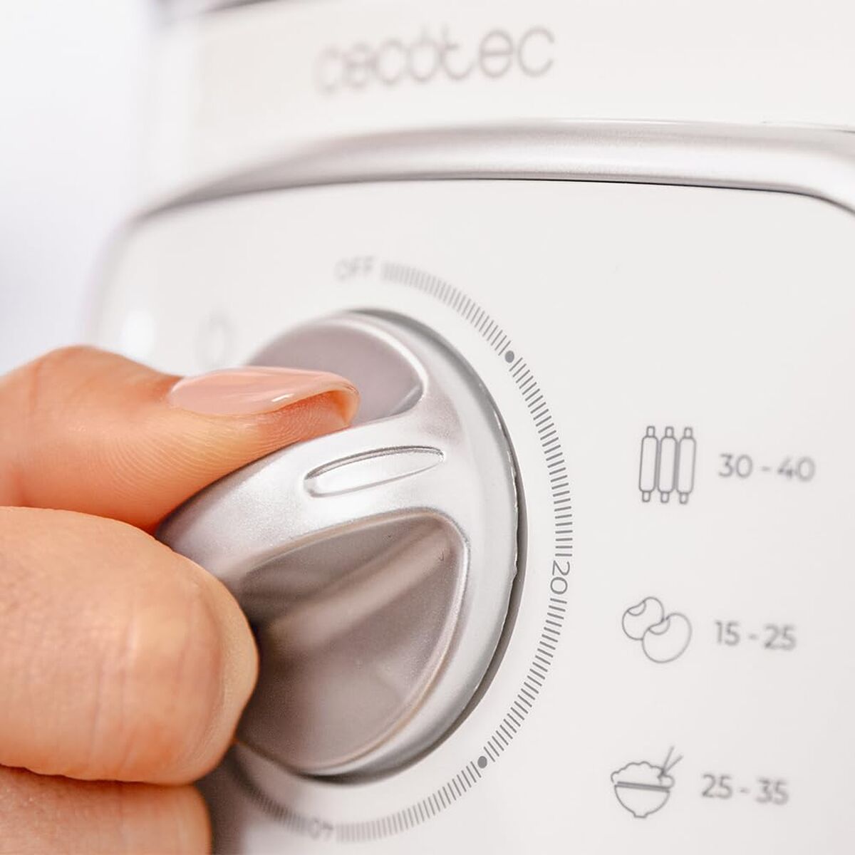 Ångkokare Cecotec SteelPot 1300 W 1550 W Vit Grå Rostfritt stål finns hos Nordekko