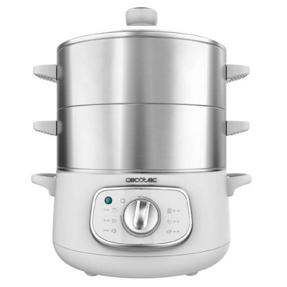 Ångkokare Cecotec SteelPot 1300 W 1550 W Vit Grå Rostfritt stål finns hos Nordekko