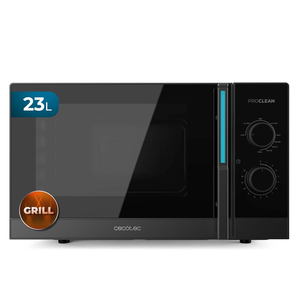 Mikrovågsugn med Grill Cecotec Proclean 4120 Svart 800 W 23 L finns hos Nordekko
