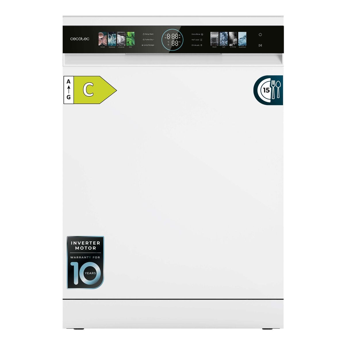 Cecotec Diskmaskin 15 kuvert Bolero Aguazero 6620 Klass C 8 program Vit Touch Control finns hos Nordekko