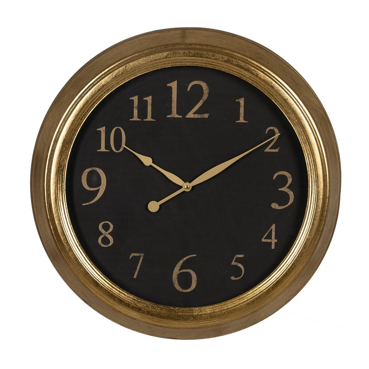 Väggklocka Svart Gyllene PVC Glas Järn Trä MDF 47 x 5,5 x 47 cm finns hos Nordekko