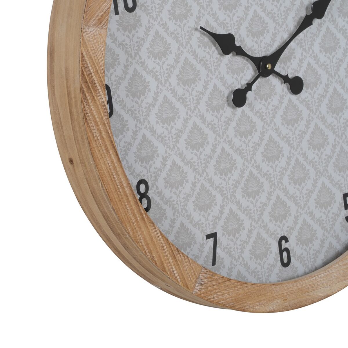 Väggklocka Vit Naturell Trä Glas 60 x 60 x 6,5 cm finns hos Nordekko