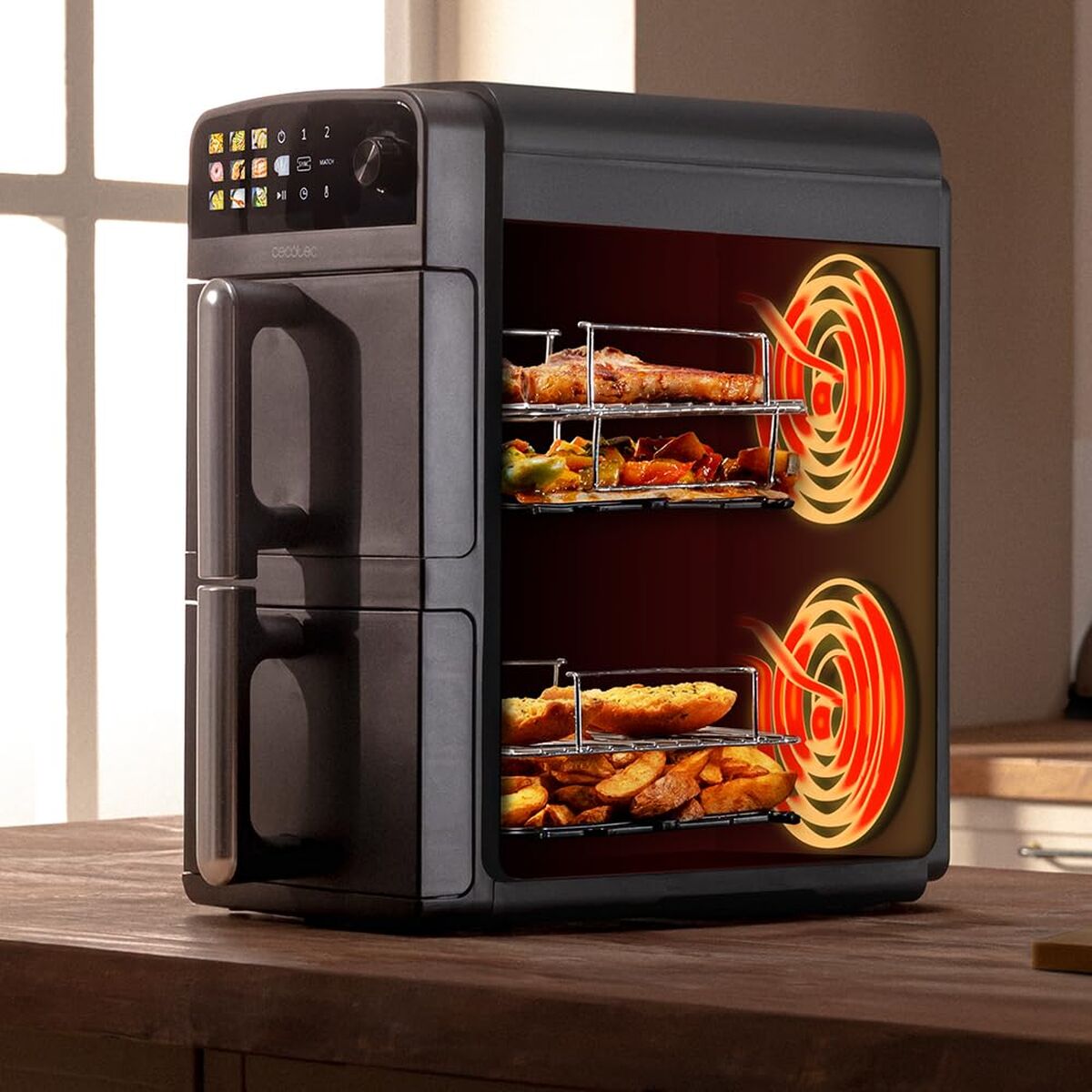 Luftfritös Cecotec Cecofry DuoLevel 10000 2400 W 10 L Svart finns hos Nordekko