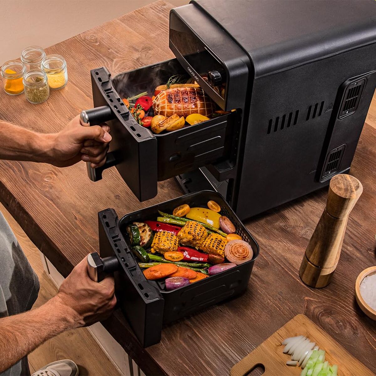 Luftfritös Cecotec Cecofry DuoLevel 10000 2400 W 10 L Svart finns hos Nordekko