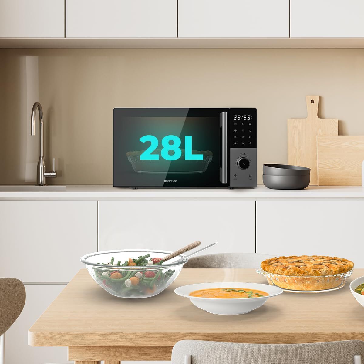 Mikrovågsugn med Grill Cecotec 2800 Svart 2200 W 28 L finns hos Nordekko
